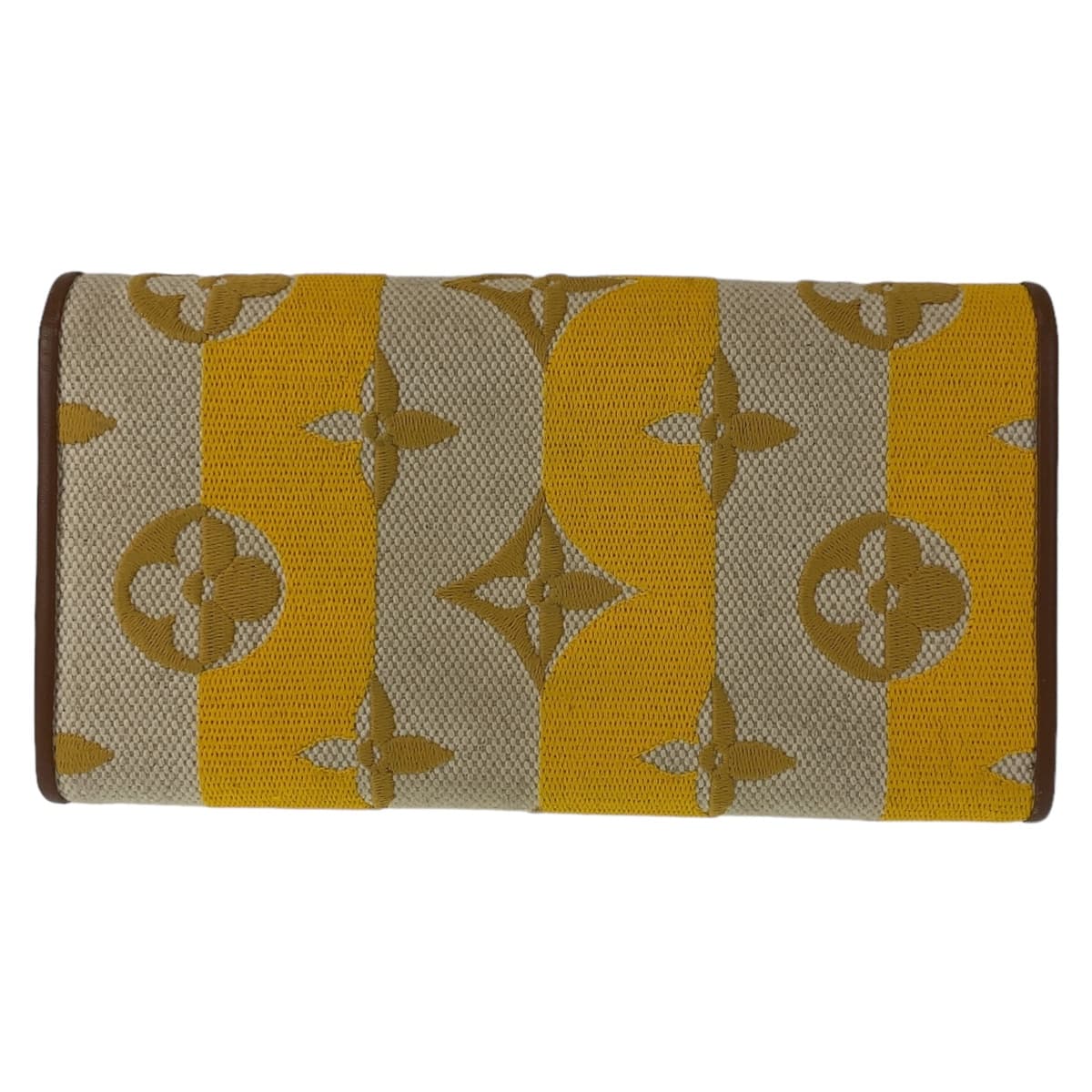10909
LOUIS VUITTON ルイヴィトン モノグラム ポルトフォイユ カプシーヌ イエロー ブラウン ゴールド金具 キャンバス / レザー M80416 長財布 ストライプジョーヌ  レディース