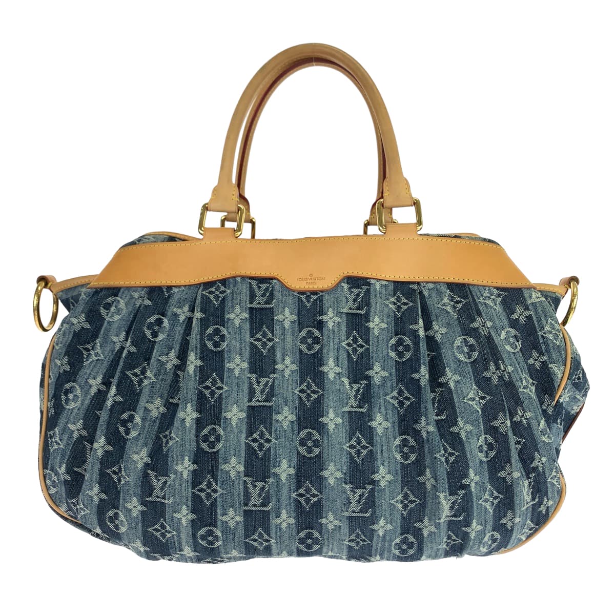 12498
LOUIS VUITTON ルイヴィトン モノグラムデニム カバレイエ GM ブルー 青 ベージュ ゴールド金具 デニム / レザー M95336 ショルダーバッグ トートバッグ 2way  レディース