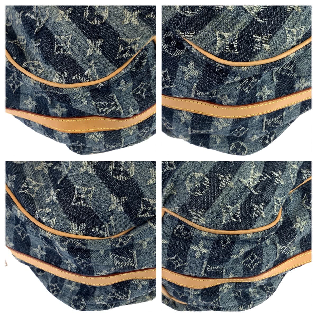 12498
LOUIS VUITTON ルイヴィトン モノグラムデニム カバレイエ GM ブルー 青 ベージュ ゴールド金具 デニム / レザー M95336 ショルダーバッグ トートバッグ 2way  レディース