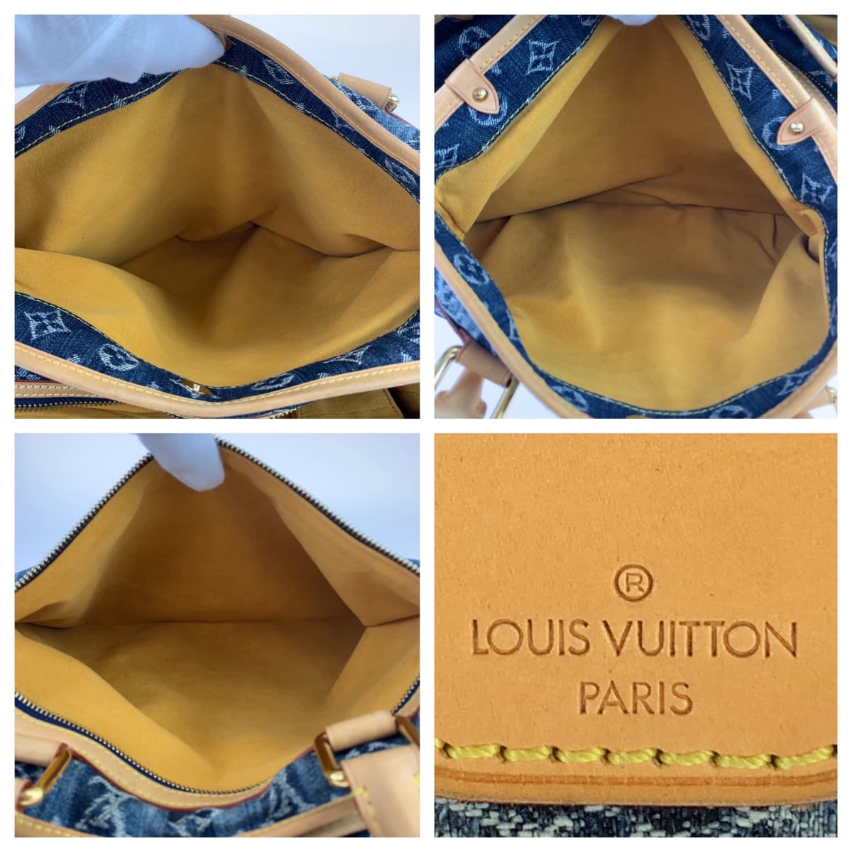 12498
LOUIS VUITTON ルイヴィトン モノグラムデニム カバレイエ GM ブルー 青 ベージュ ゴールド金具 デニム / レザー M95336 ショルダーバッグ トートバッグ 2way  レディース
