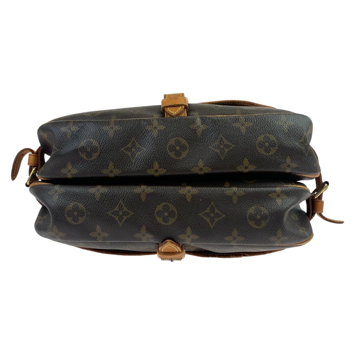 LOUIS VUITTON ルイヴィトン モノグラム ソミュール30 ブラウン ゴールド金具 PVC / レザー M42256 ショルダーバッグ 斜め掛け  レディース