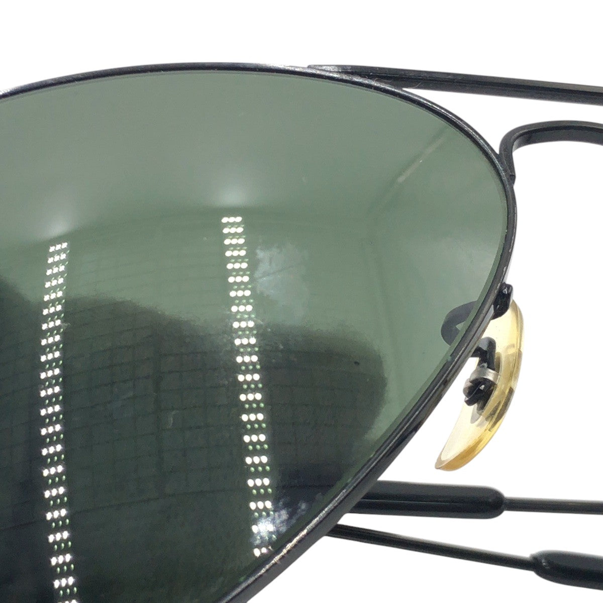 Ray-Ban レイバン ヴィンテージ B&L RAY-BAN U.S.A アビエーター ブラック 黒 グリーン メタル サングラス 男女兼用 ティアドロップ  メンズ AB12