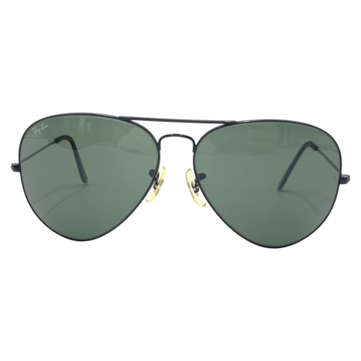 Ray-Ban レイバン ヴィンテージ B&L RAY-BAN U.S.A アビエーター ブラック 黒 グリーン メタル サングラス 男女兼用 ティアドロップ  メンズ AB12