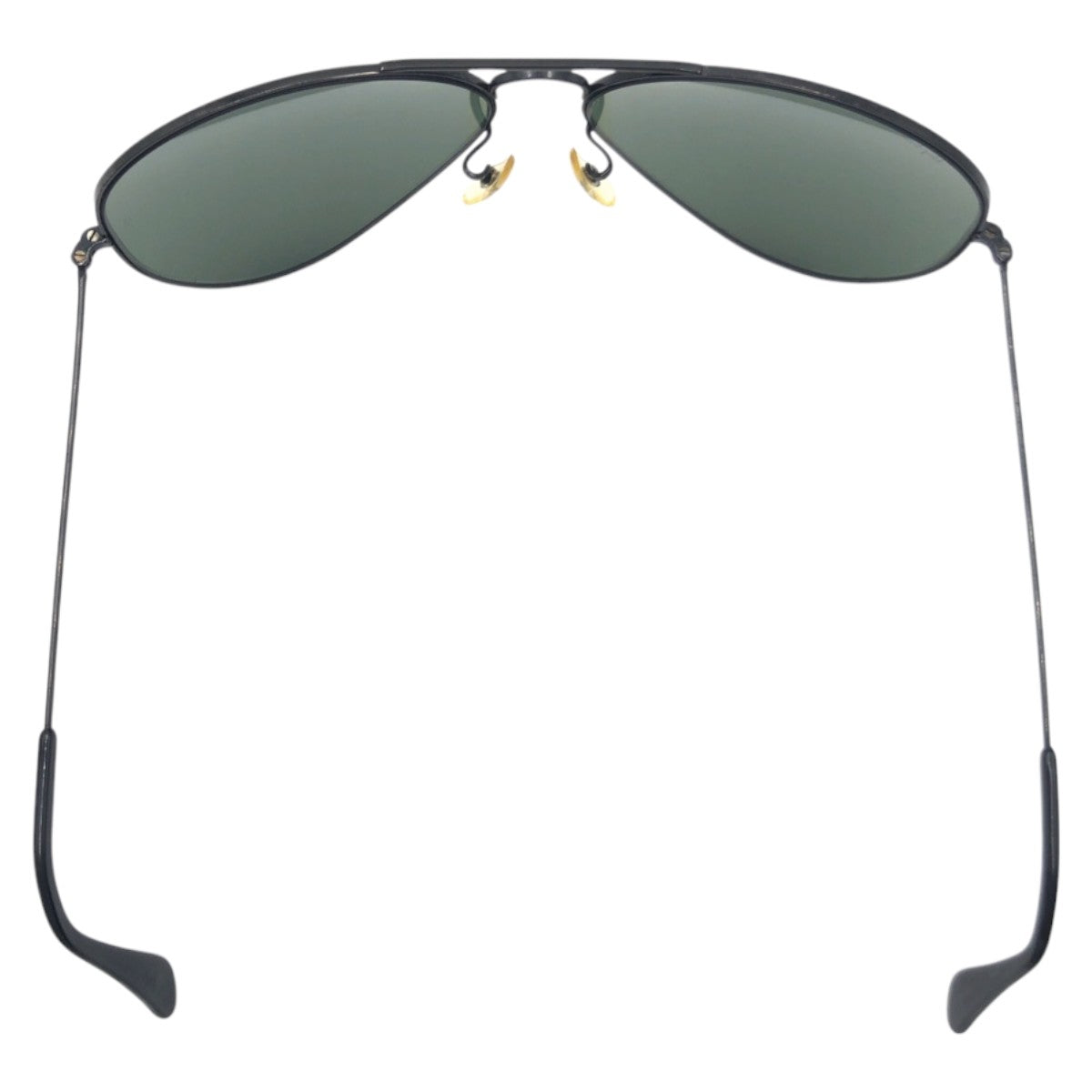 Ray-Ban レイバン ヴィンテージ B&L RAY-BAN U.S.A アビエーター ブラック 黒 グリーン メタル サングラス 男女兼用 ティアドロップ  メンズ AB12