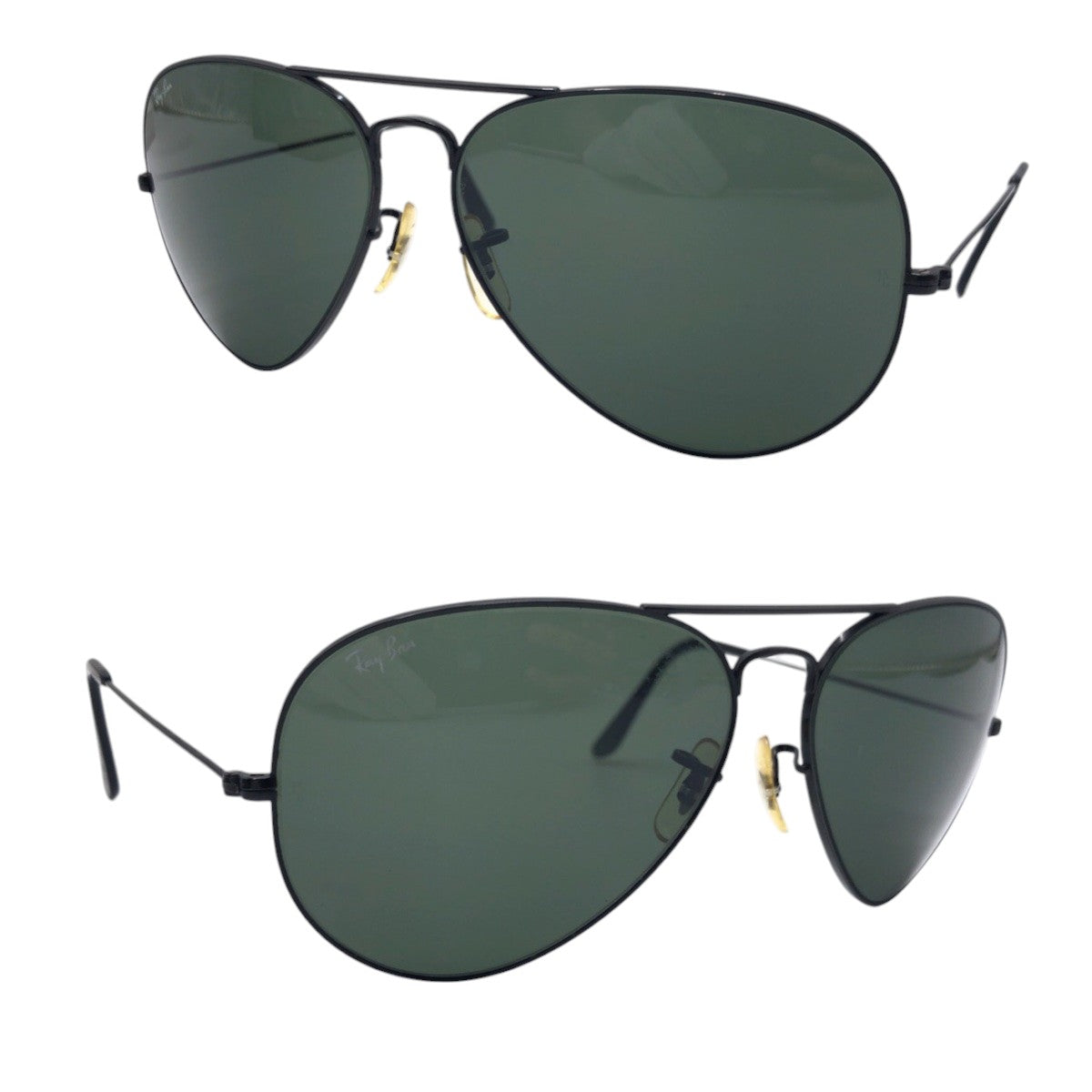 Ray-Ban レイバン ヴィンテージ B&L RAY-BAN U.S.A アビエーター ブラック 黒 グリーン メタル サングラス 男女兼用 ティアドロップ  メンズ AB12