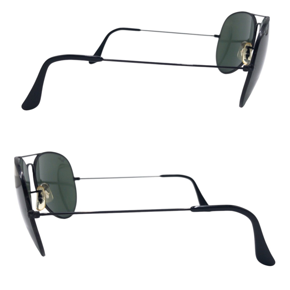 Ray-Ban レイバン ヴィンテージ B&L RAY-BAN U.S.A アビエーター ブラック 黒 グリーン メタル サングラス 男女兼用 ティアドロップ  メンズ AB12
