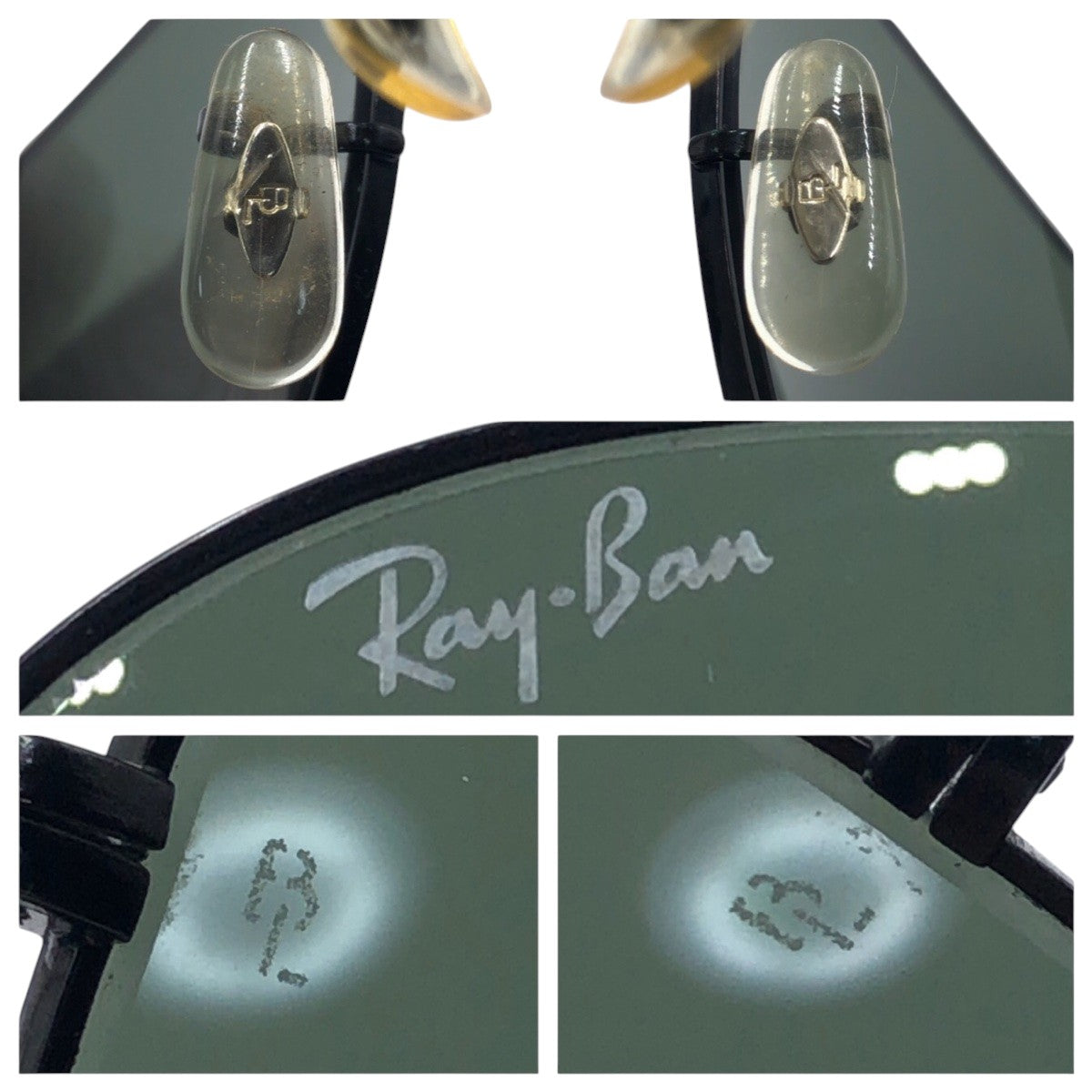 Ray-Ban レイバン ヴィンテージ B&L RAY-BAN U.S.A アビエーター ブラック 黒 グリーン メタル サングラス 男女兼用 ティアドロップ  メンズ AB12