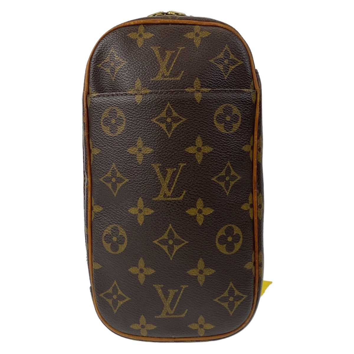 LOUIS VUITTON ルイヴィトン モノグラム ポシェットガンジュ ブラウン 茶 ゴールド金具 PVC M51870 ボディバッグ 斜め掛け バムバッグ  メンズ