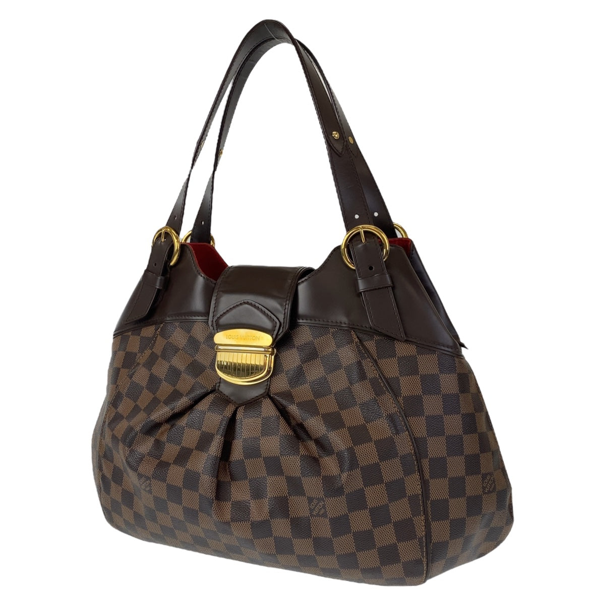 LOUIS VUITTON ルイヴィトン ダミエ エベヌ システィナGM ブラウン 茶 ゴールド金具 PVC N41540 ショルダーバッグ 肩掛け  レディース
