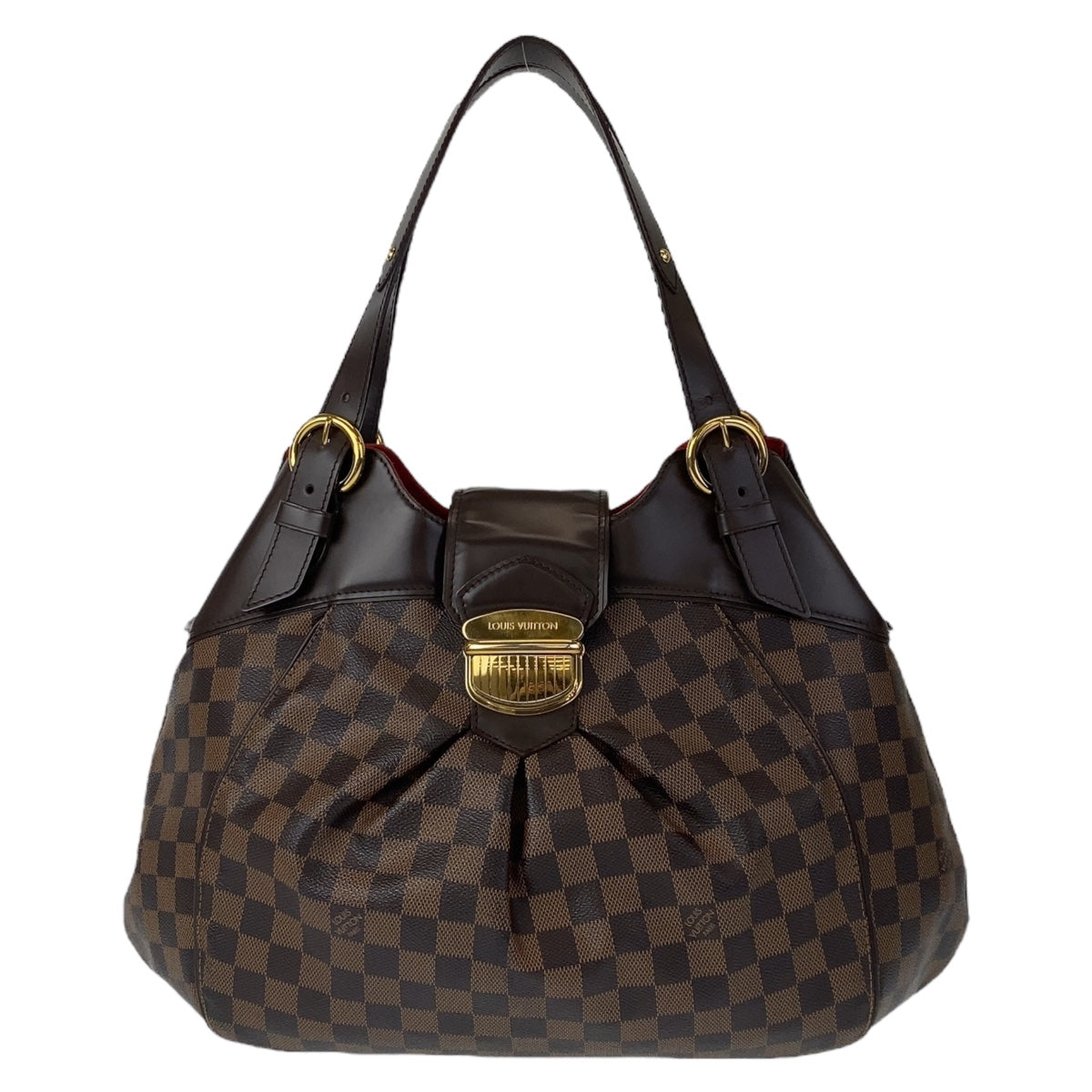LOUIS VUITTON ルイヴィトン ダミエ エベヌ システィナGM ブラウン 茶 ゴールド金具 PVC N41540 ショルダーバッグ 肩掛け  レディース