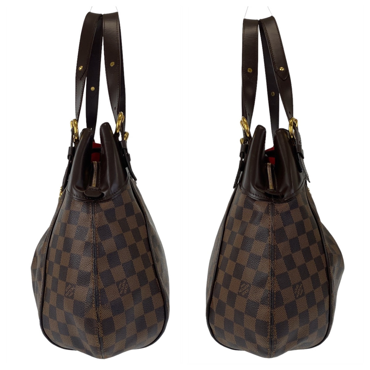 LOUIS VUITTON ルイヴィトン ダミエ エベヌ システィナGM ブラウン 茶 ゴールド金具 PVC N41540 ショルダーバッグ 肩掛け  レディース