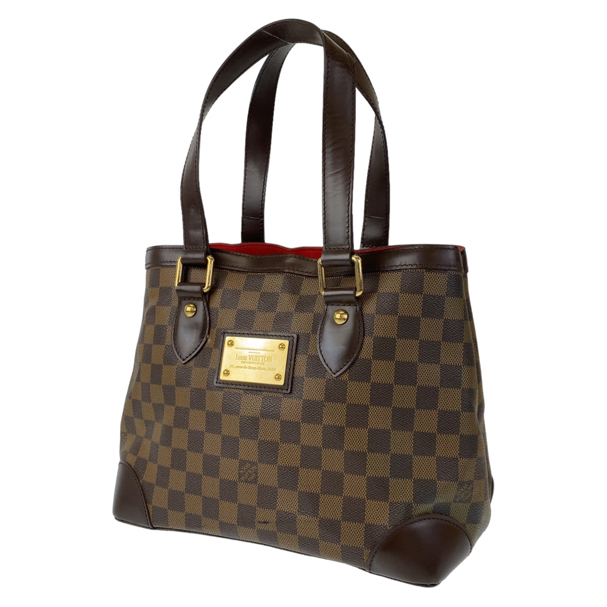 LOUIS VUITTON ルイヴィトン ダミエ ハムステッドPM ブラウン 茶 ゴールド金具 PVC N51205 ハンドバッグ トートバッグ  レディース