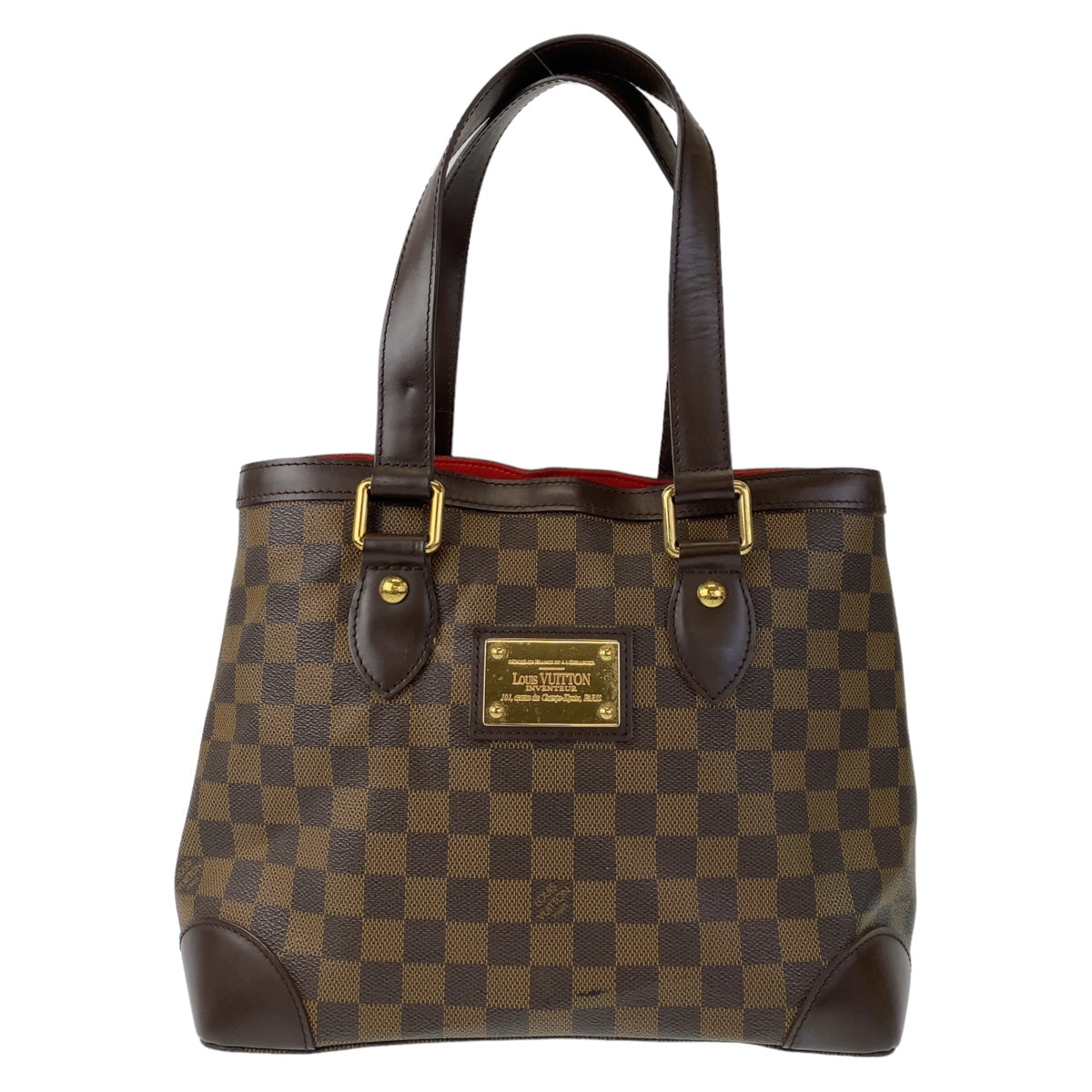 LOUIS VUITTON ルイヴィトン ダミエ ハムステッドPM ブラウン 茶 ゴールド金具 PVC N51205 ハンドバッグ トートバッグ  レディース