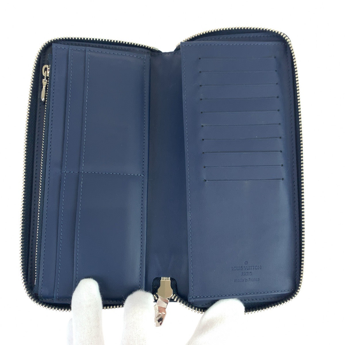 10920
LOUIS VUITTON ルイヴィトン ダミエ ヴェルティカル ネイビー 紺 シルバー金具 PVC N60503 長財布 ロングウォレット  メンズ