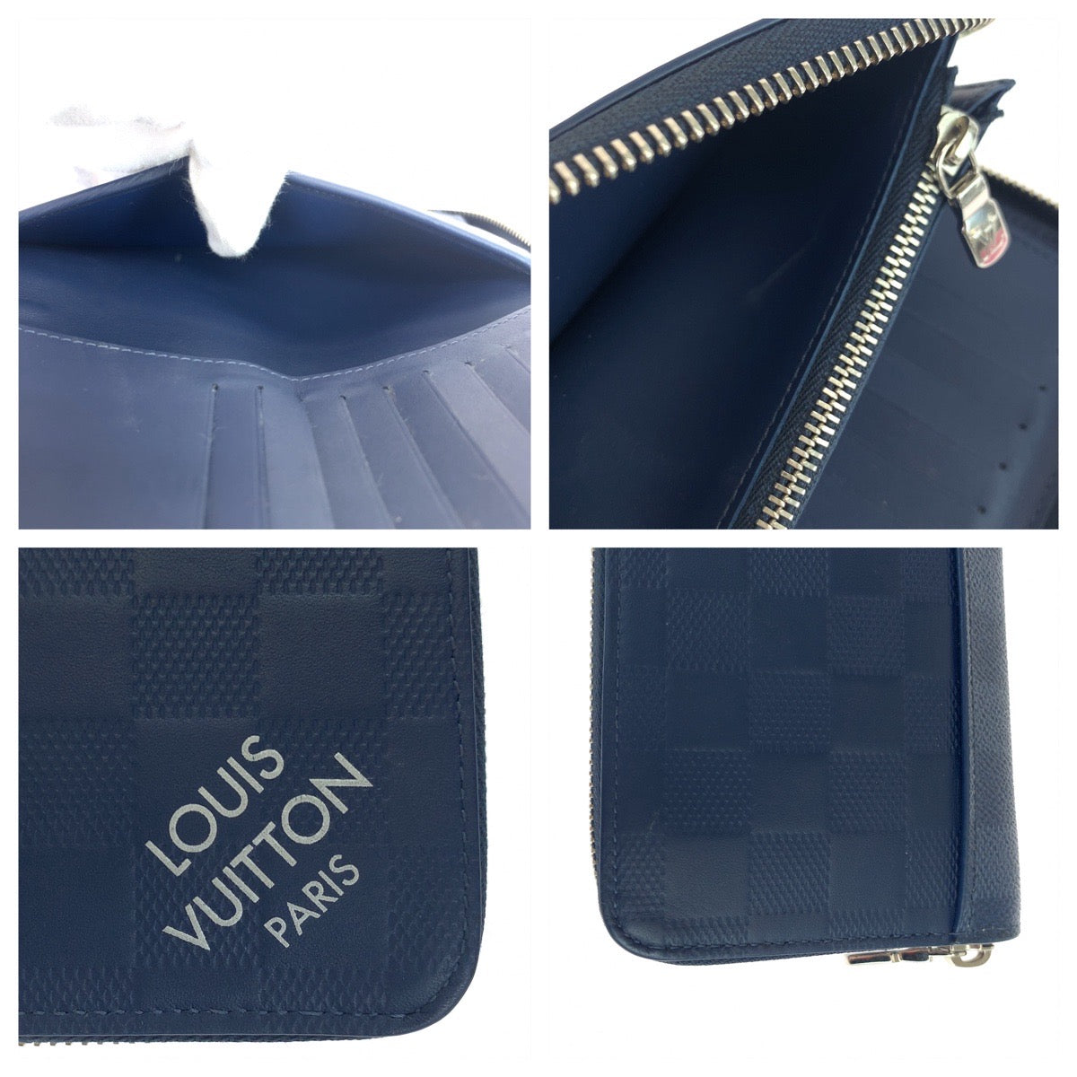 10920
LOUIS VUITTON ルイヴィトン ダミエ ヴェルティカル ネイビー 紺 シルバー金具 PVC N60503 長財布 ロングウォレット  メンズ