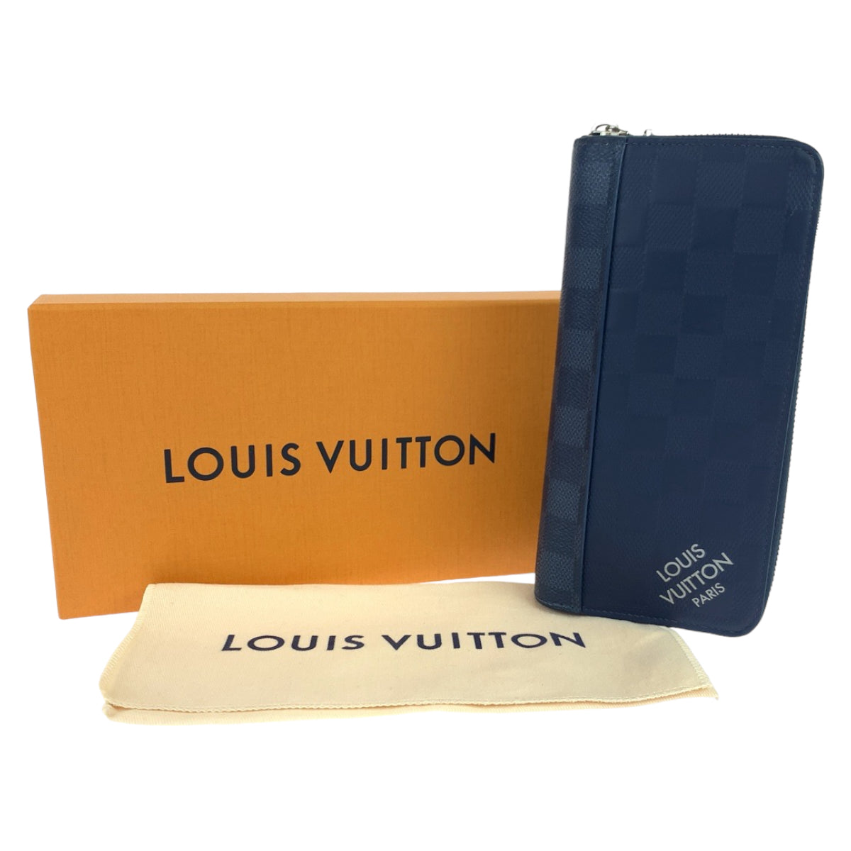 10920
LOUIS VUITTON ルイヴィトン ダミエ ヴェルティカル ネイビー 紺 シルバー金具 PVC N60503 長財布 ロングウォレット  メンズ