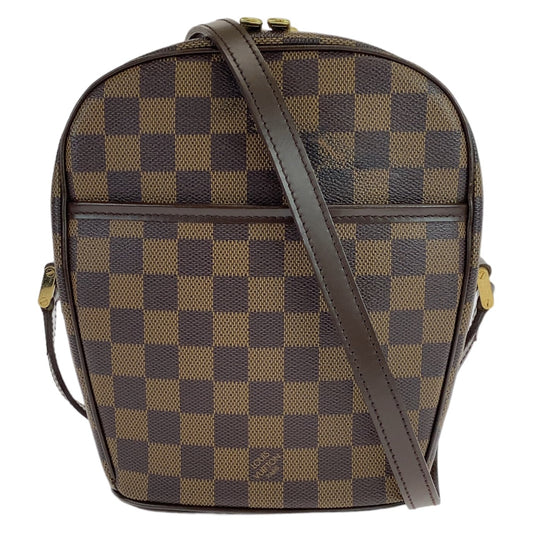 10923
LOUIS VUITTON ルイヴィトン ダミエ イパネマPM 男女兼用 ブラウン ゴールド金具 PVC N51294 斜め掛け ショルダーバッグ ポシェット  レディース