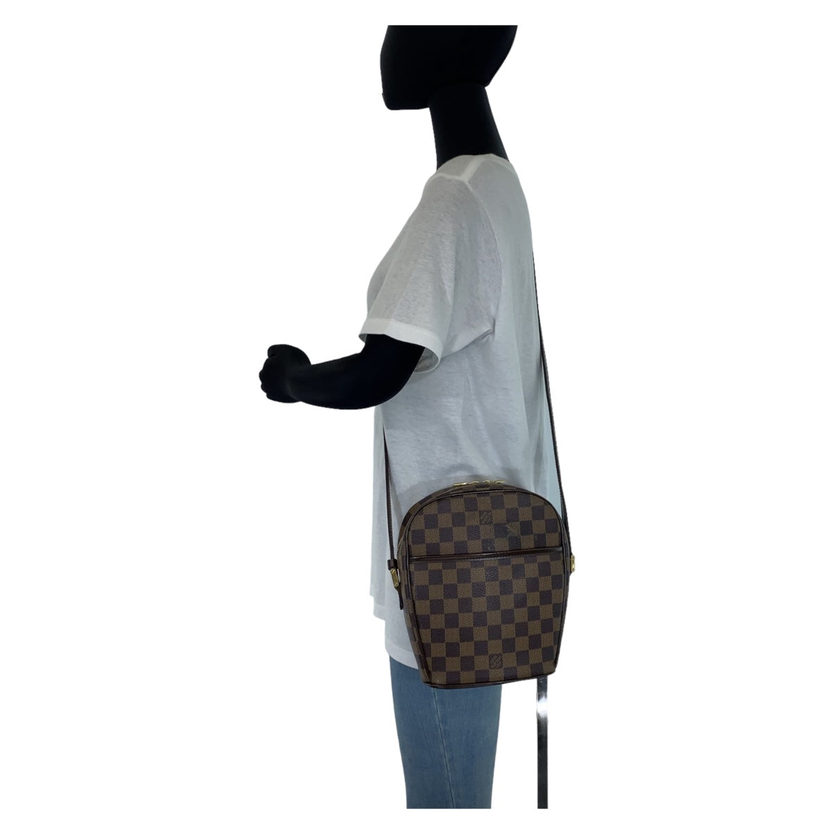 10923
LOUIS VUITTON ルイヴィトン ダミエ イパネマPM 男女兼用 ブラウン ゴールド金具 PVC N51294 斜め掛け ショルダーバッグ ポシェット  レディース