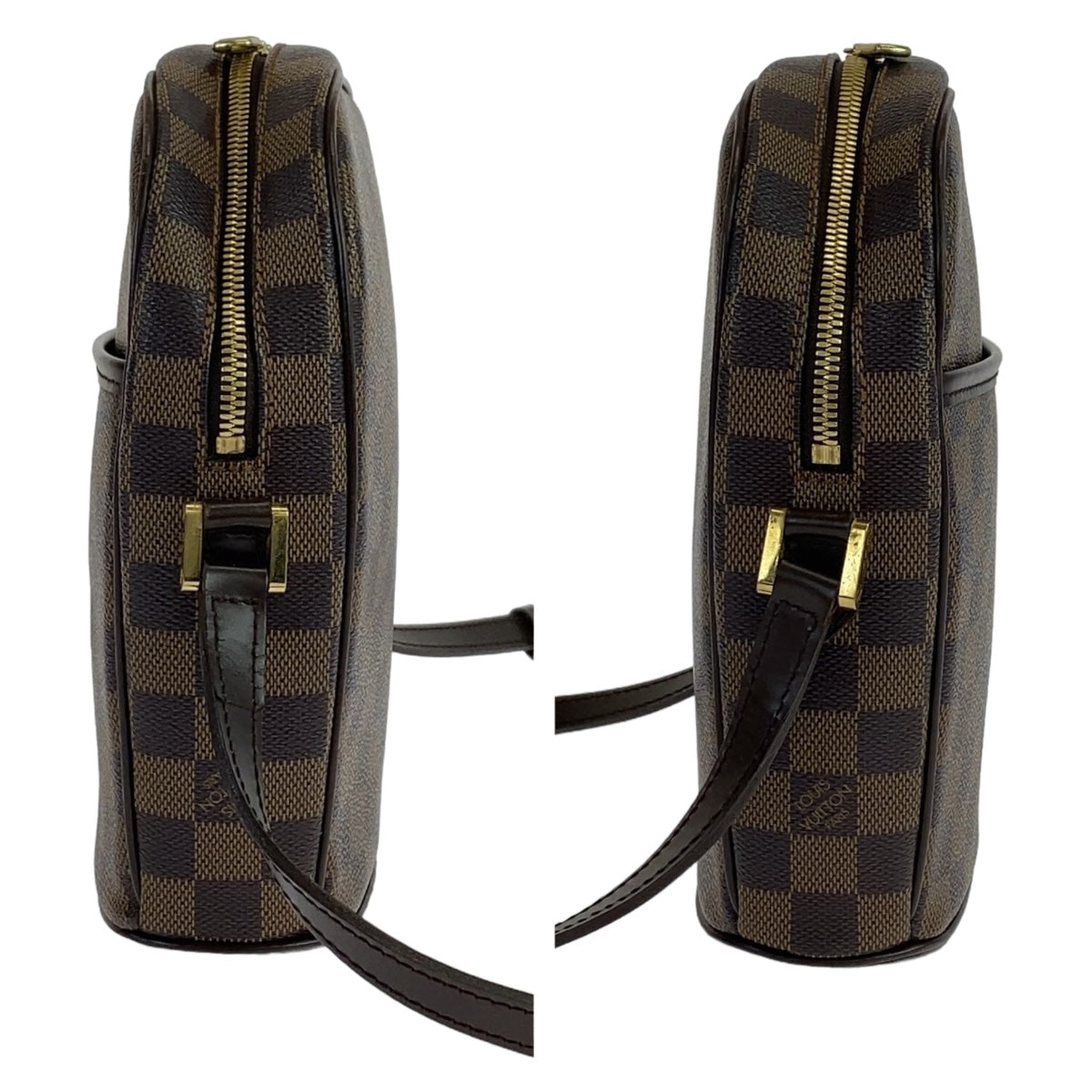 10923
LOUIS VUITTON ルイヴィトン ダミエ イパネマPM 男女兼用 ブラウン ゴールド金具 PVC N51294 斜め掛け ショルダーバッグ ポシェット  レディース