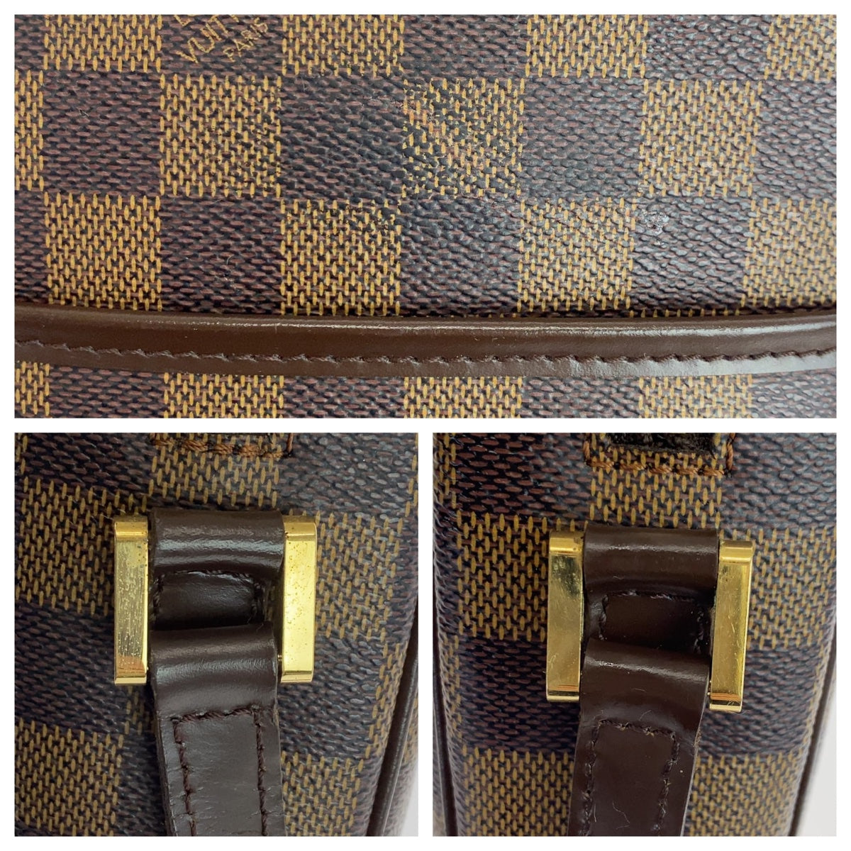 10923
LOUIS VUITTON ルイヴィトン ダミエ イパネマPM 男女兼用 ブラウン ゴールド金具 PVC N51294 斜め掛け ショルダーバッグ ポシェット  レディース