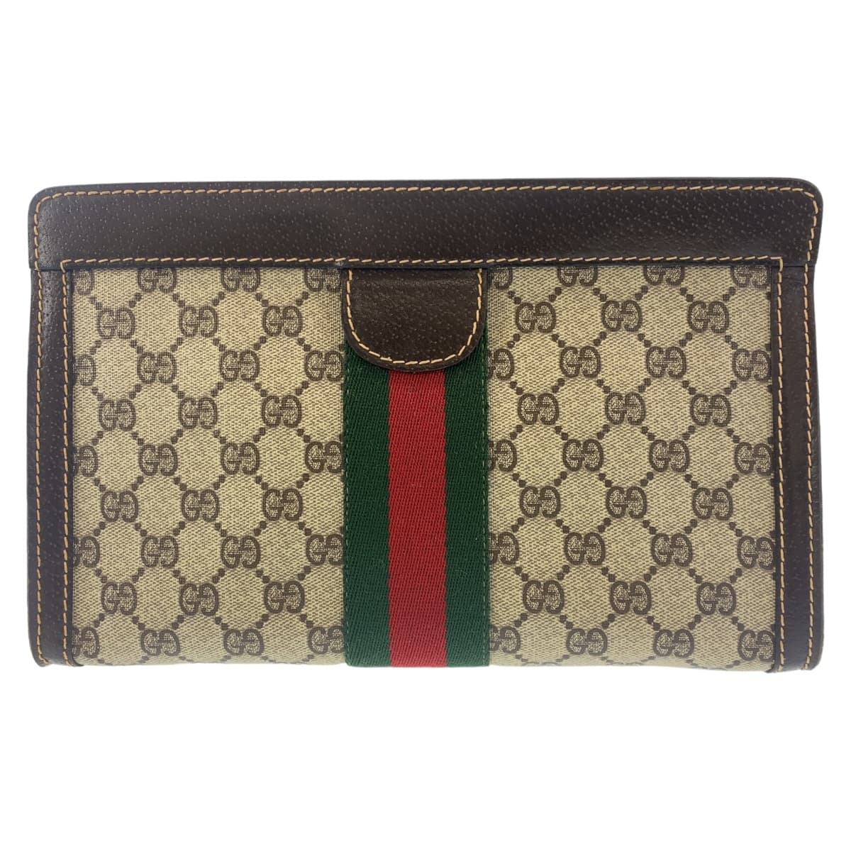 10925
GUCCI グッチ ヴィンテージ シェリーライン GG柄 オールドグッチ ベージュ ブラウン 茶 GGキャンバス / レザー クラッチバッグ セカンドバッグ  メンズ