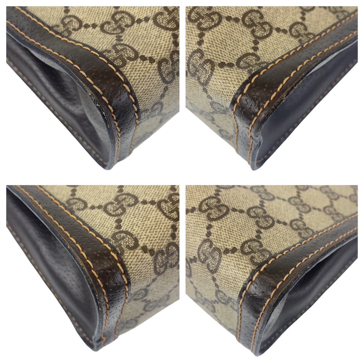 10925
GUCCI グッチ ヴィンテージ シェリーライン GG柄 オールドグッチ ベージュ ブラウン 茶 GGキャンバス / レザー クラッチバッグ セカンドバッグ  メンズ