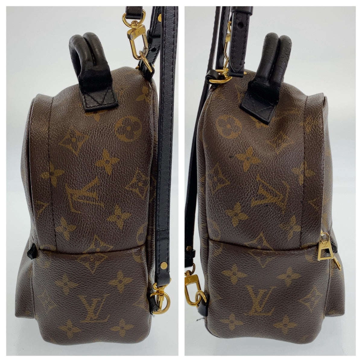 LOUIS VUITTON ルイヴィトン モノグラム パームスプリングス ミニ ブラウン 茶 ゴールド金具 PVC M44873 リュックサック バックパック  レディース
