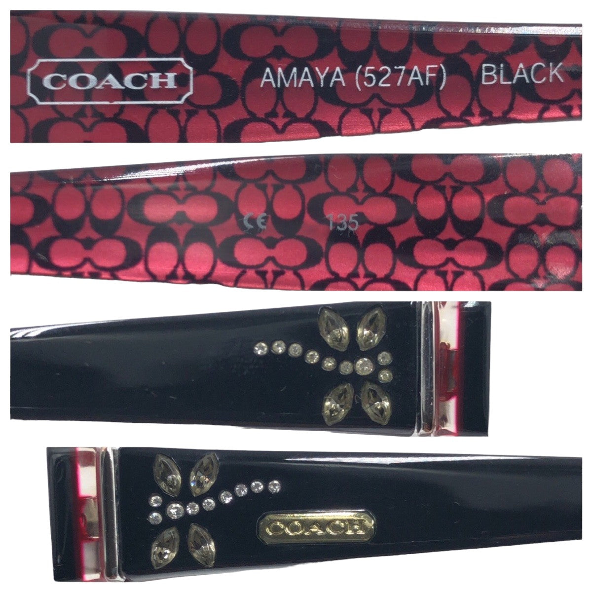 12496
COACH コーチ シグネチャー AMAYA ブラック ピンク プラスチック 527AF サングラス  スクエア  レディース