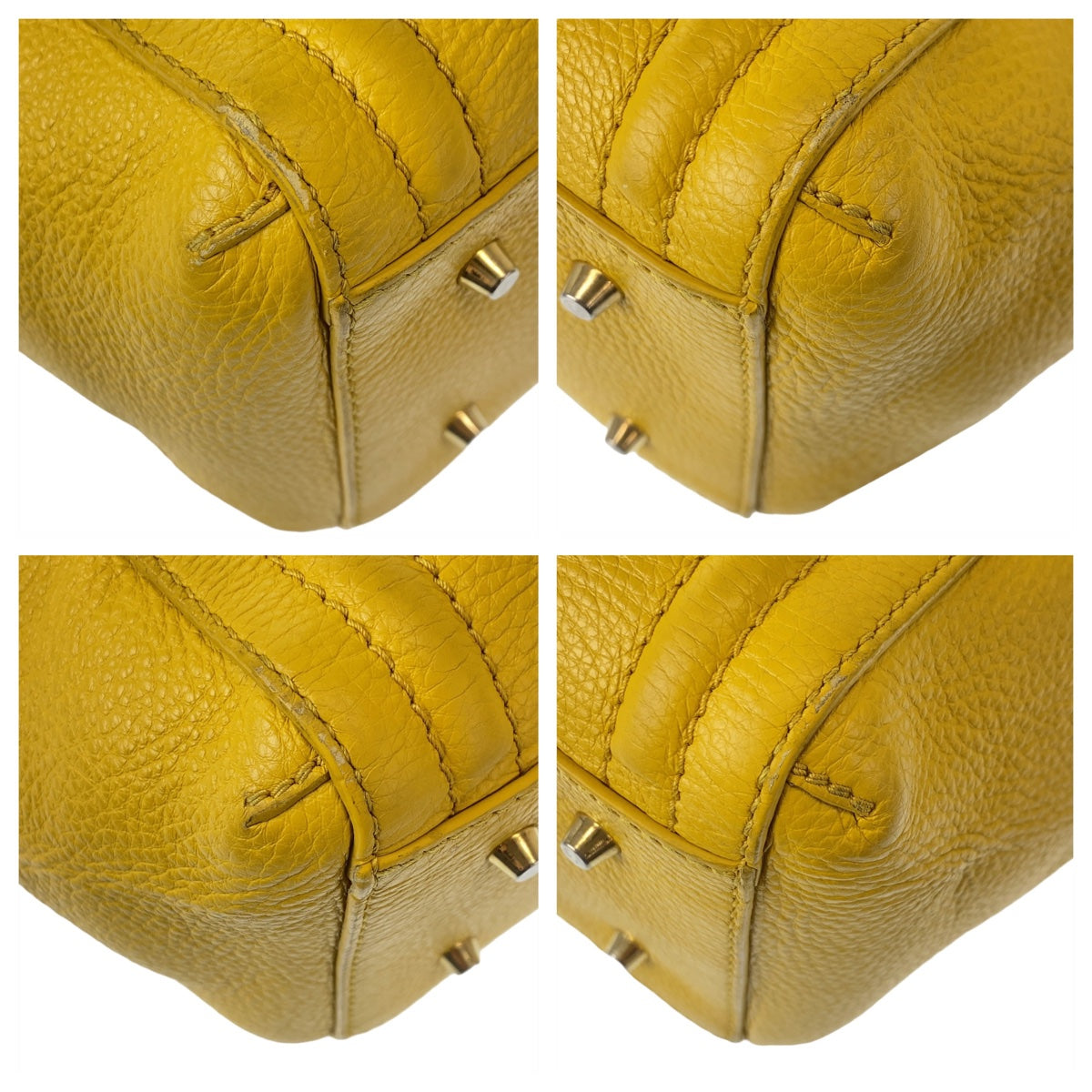 Furla フルラ カレッジ イエロー 黄 ゴールド金具 レザー ショルダーバッグ 肩掛け  レディース