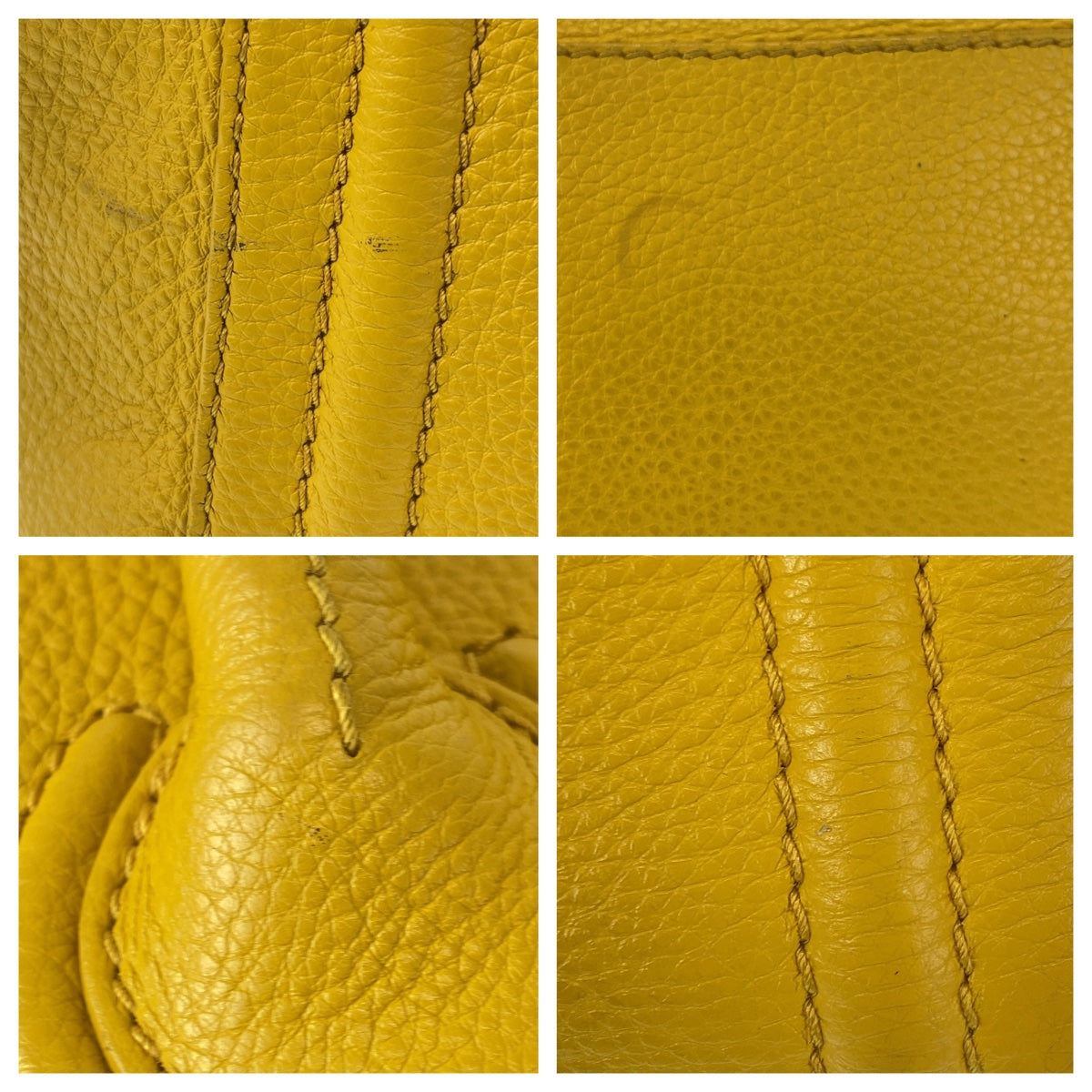 Furla フルラ カレッジ イエロー 黄 ゴールド金具 レザー ショルダーバッグ 肩掛け  レディース