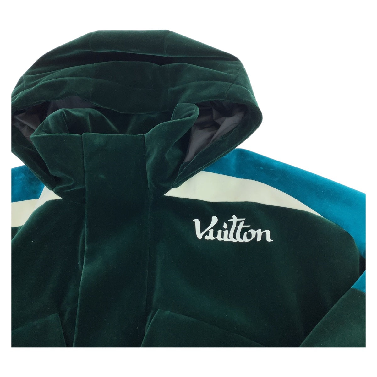 10929
LOUIS VUITTON ルイヴィトン テクニカルテープドベロア サイズ46 グリーン 緑 ブルー ベロア RM222 PR2 HNB95E ウインドブレーカー ブルゾン メンズ A190