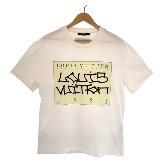 LOUIS VUITTON ルイヴィトン グラフィックロゴプリント サイズM ホワイト 白 ブラック コットン RM222 DT3 HNY75W 半袖Tシャツ クルーネック  メンズ