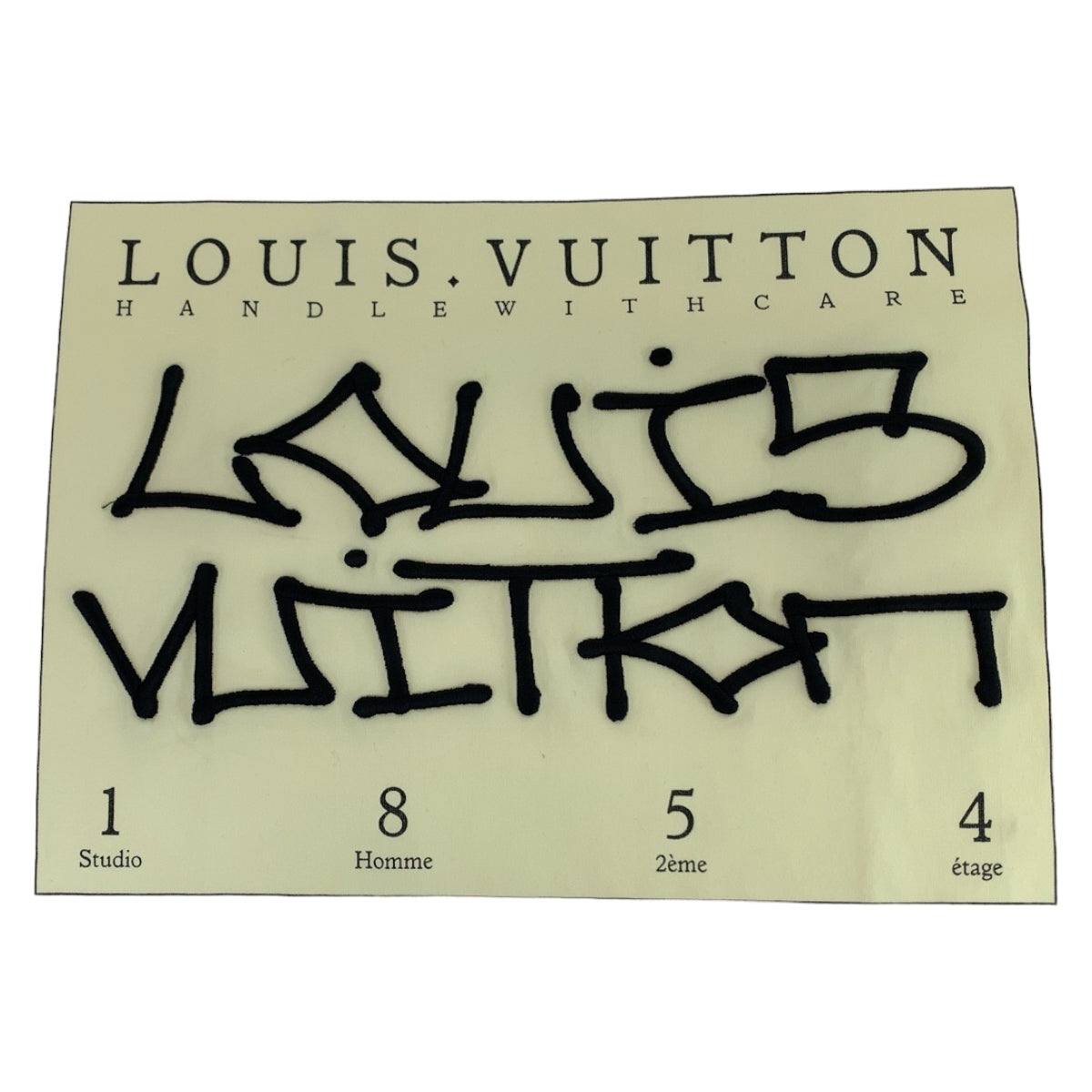 LOUIS VUITTON ルイヴィトン グラフィックロゴプリント サイズM ホワイト 白 ブラック コットン RM222 DT3 HNY75W 半袖Tシャツ クルーネック  メンズ
