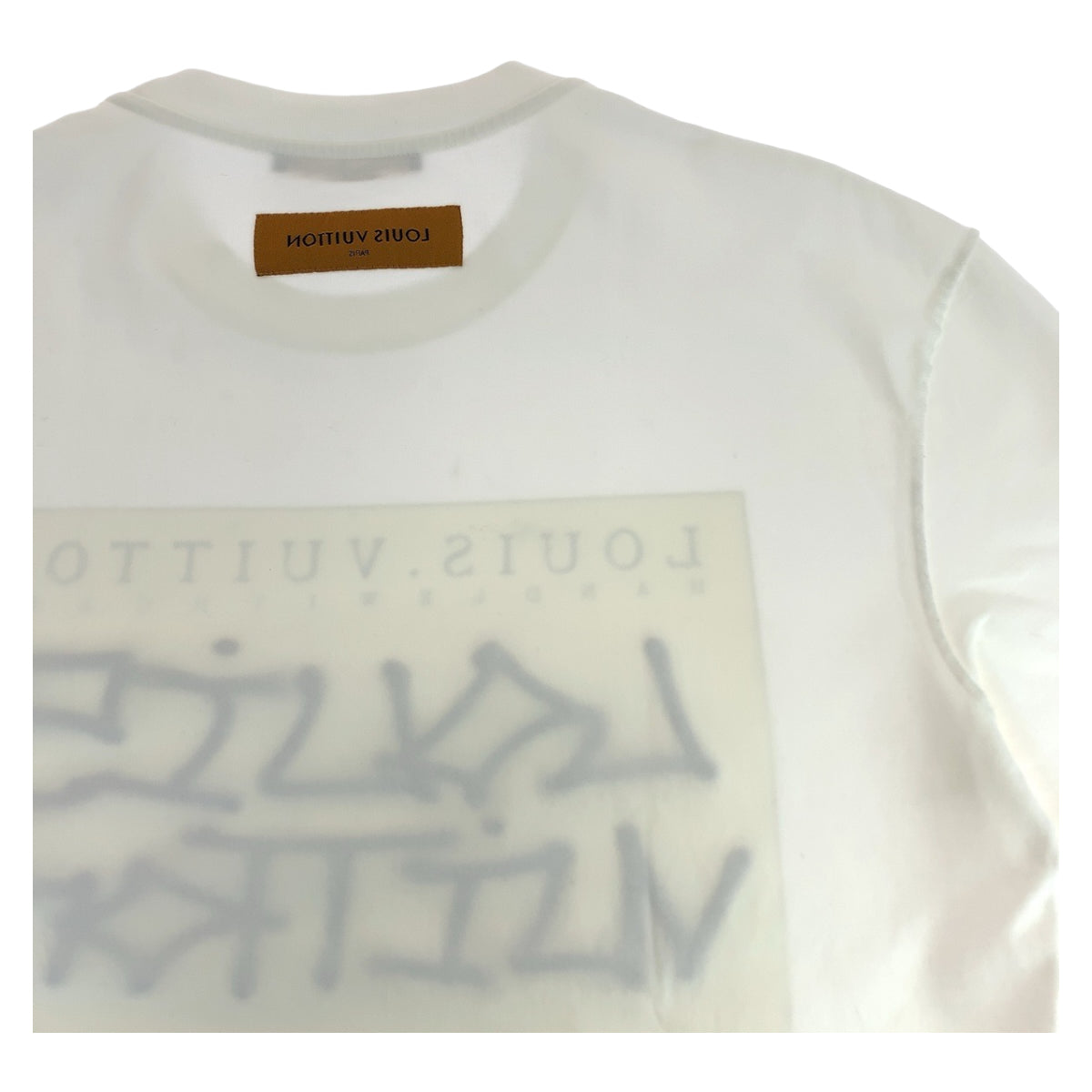 LOUIS VUITTON ルイヴィトン グラフィックロゴプリント サイズM ホワイト 白 ブラック コットン RM222 DT3 HNY75W 半袖Tシャツ クルーネック  メンズ