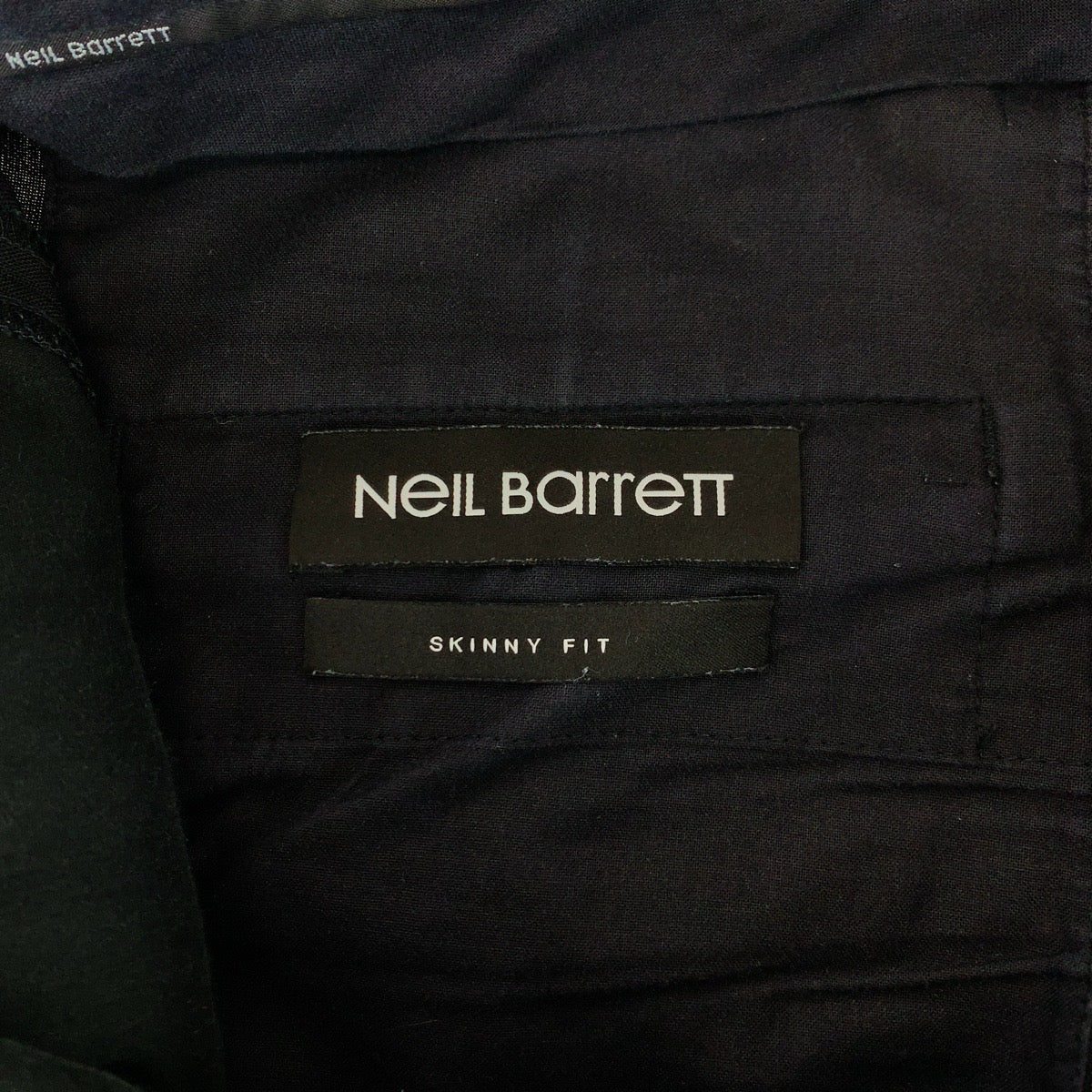12843
NEIL BARRETT ニールバレット ブラック 黒 シルバー金具 ポリエステル / ウール / コットン PBPA410H H051 パンツ ローライズ  メンズ