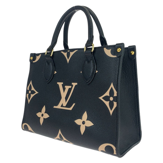 LOUIS VUITTON ルイヴィトン モノグラム アンプラント オンザゴーPM ブラック 黒 ベージュ ゴールド金具 レザー M45659 ハンドバッグ トートバッグ  レディース