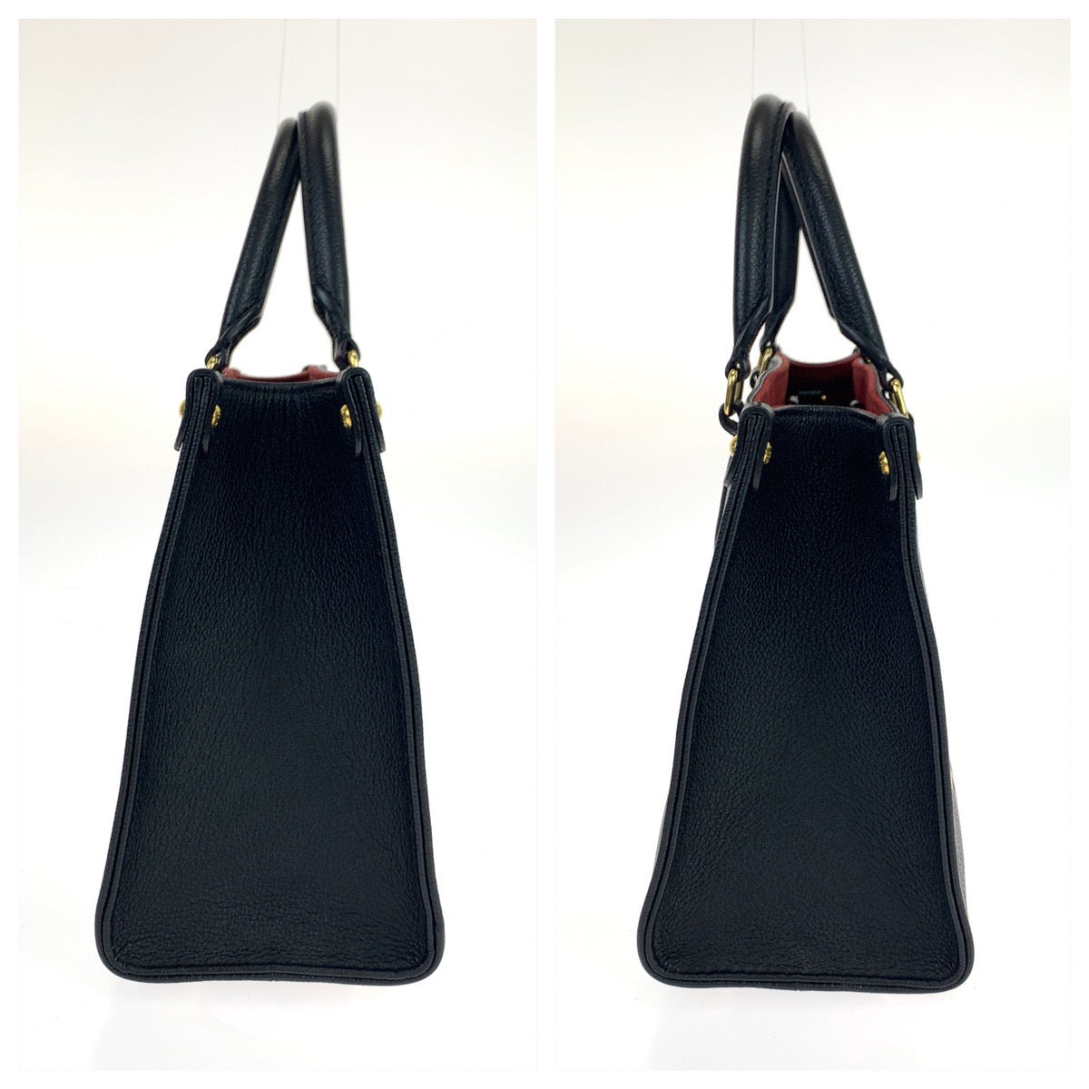 LOUIS VUITTON ルイヴィトン モノグラム アンプラント オンザゴーPM ブラック 黒 ベージュ ゴールド金具 レザー M45659 ハンドバッグ トートバッグ  レディース
