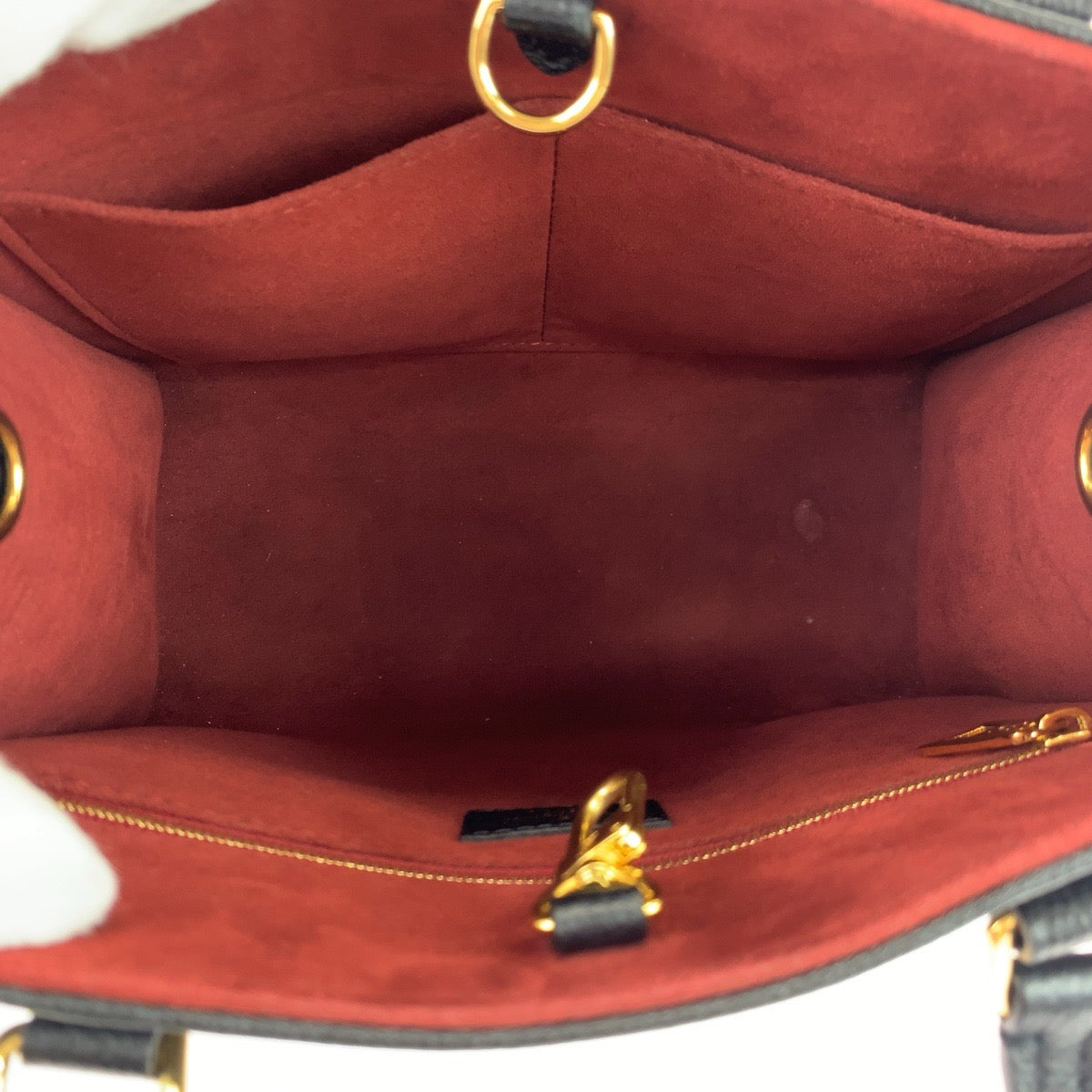 LOUIS VUITTON ルイヴィトン モノグラム アンプラント オンザゴーPM ブラック 黒 ベージュ ゴールド金具 レザー M45659 ハンドバッグ トートバッグ  レディース