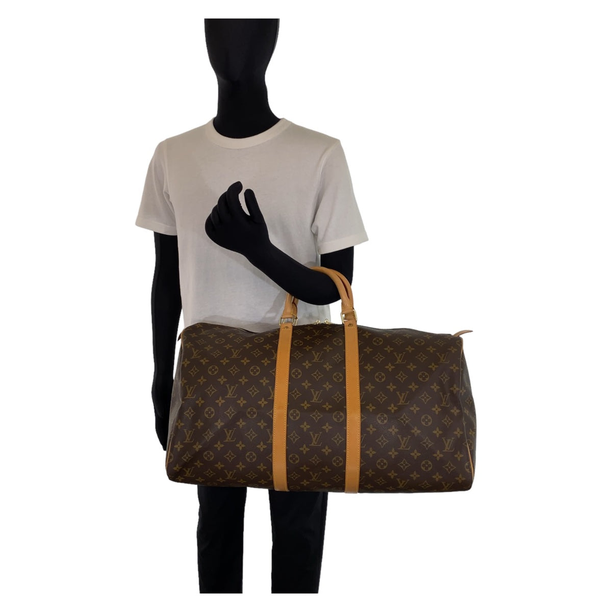 10944
LOUIS VUITTON ルイヴィトン モノグラム キーポル55 ブラウン 茶 ゴールド金具 PVC M41424 ボストンバッグ 男女兼用  メンズ