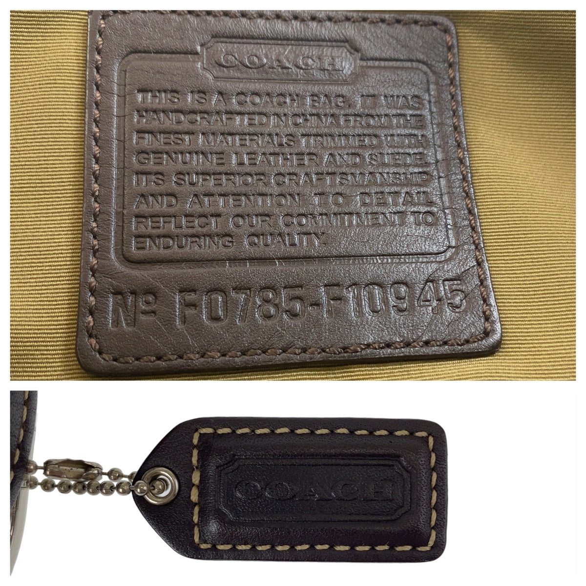 COACH コーチ シグネチャー ブラウン ベージュ シルバー金具 キャンバス ショルダーバッグ 斜め掛け  レディース