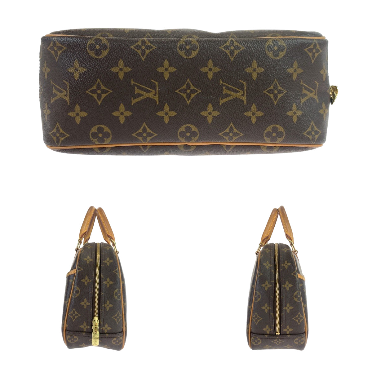 10949
LOUIS VUITTON ルイヴィトン モノグラム トゥルーヴィル ブラウン ベージュ PVC / レザー M42228 ハンドバッグ ボストンバッグ  レディース