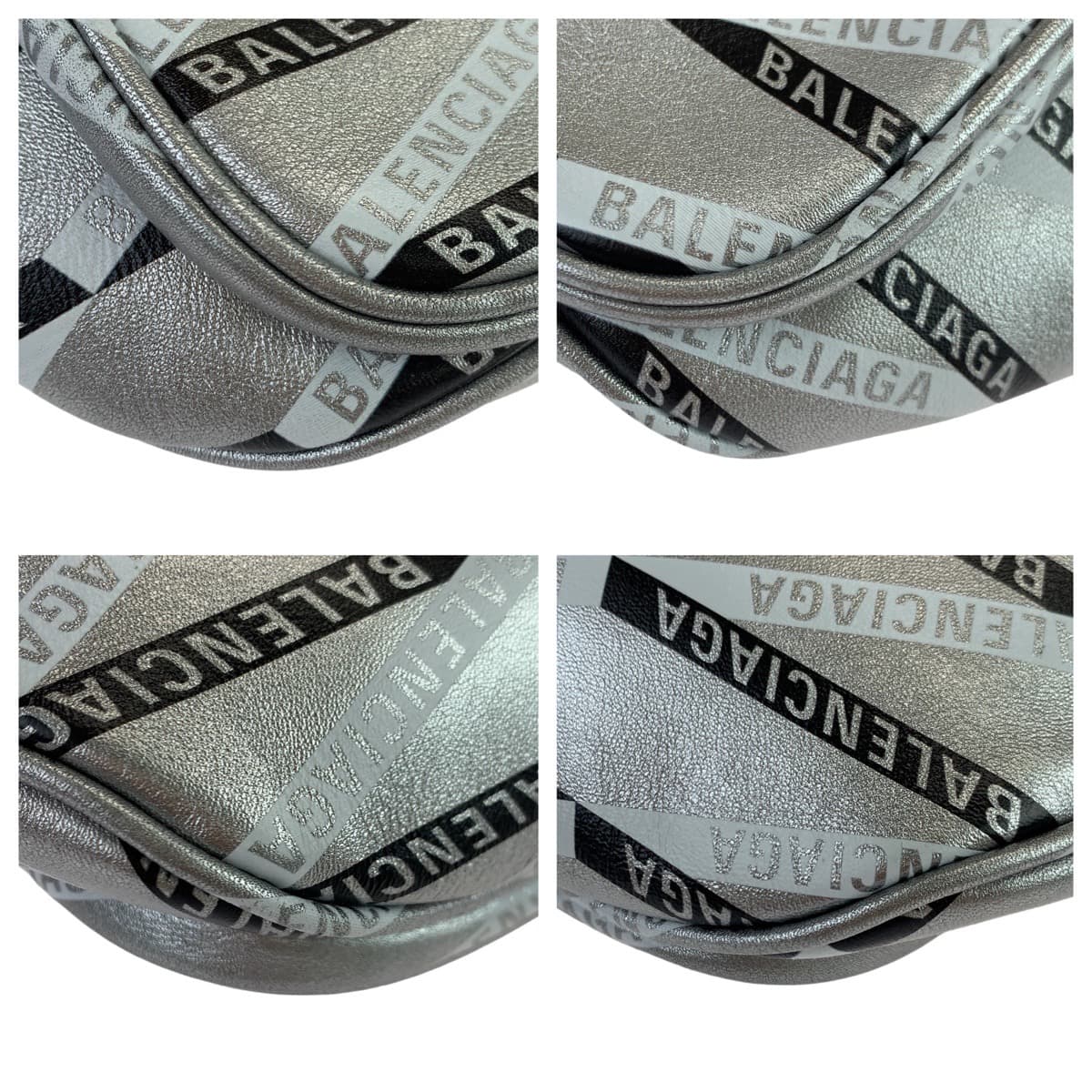 10951
BALENCIAGA バレンシアガ エクスプローラー シルバー ブラック金具 レザー ウエストバッグ ボディバッグ バムバッグ  メンズ