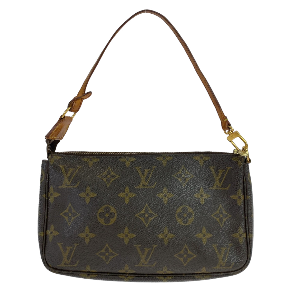 10955
LOUIS VUITTON ルイヴィトン モノグラム ポシェットアクセソワール ブラウン ゴールド金具 PVC M51980 ハンドバッグ アクセサリーポーチ  レディース