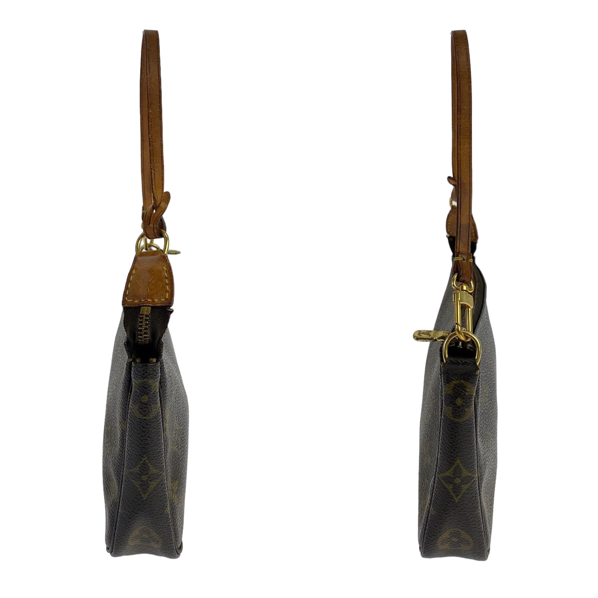 10955
LOUIS VUITTON ルイヴィトン モノグラム ポシェットアクセソワール ブラウン ゴールド金具 PVC M51980 ハンドバッグ アクセサリーポーチ  レディース