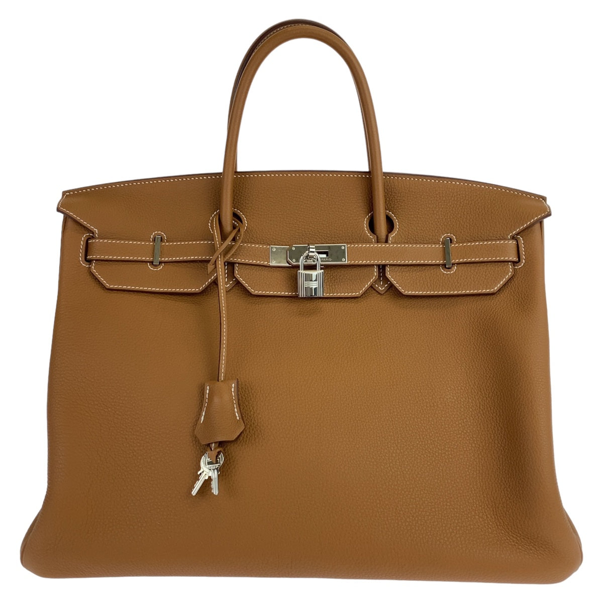 HERMES エルメス バーキン40 2023年製 ゴールド ブラウン シルバー金具 トゴ ハンドバッグ トートバッグ B刻印  レディース