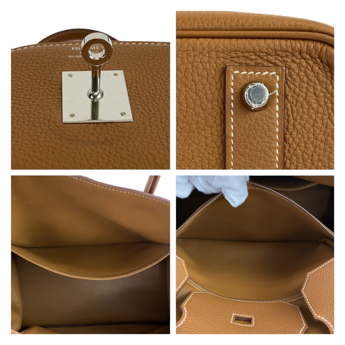HERMES エルメス バーキン40 2023年製 ゴールド ブラウン シルバー金具 トゴ ハンドバッグ トートバッグ B刻印  レディース