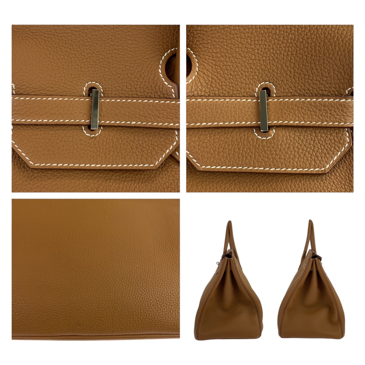 HERMES エルメス バーキン40 2023年製 ゴールド ブラウン シルバー金具 トゴ ハンドバッグ トートバッグ B刻印  レディース
