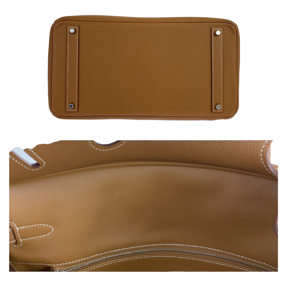 HERMES エルメス バーキン40 2023年製 ゴールド ブラウン シルバー金具 トゴ ハンドバッグ トートバッグ B刻印  レディース