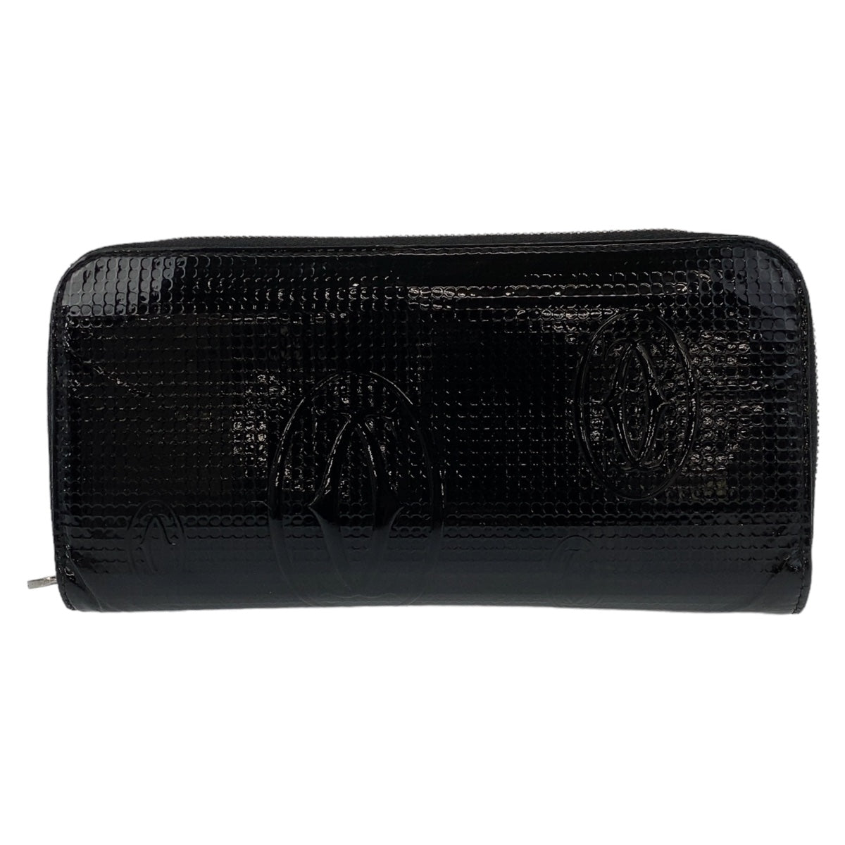 10967
CARTIER カルティエ ハッピーバースデー ブラック シルバー金具 パテントレザー 長財布 ロングウォレット  メンズ