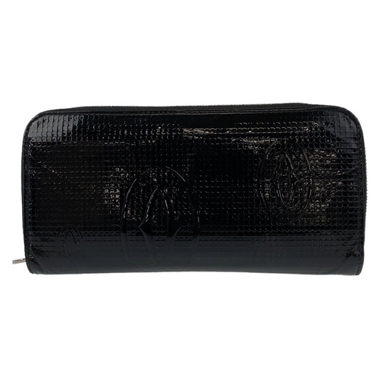 10967
CARTIER カルティエ ハッピーバースデー ブラック シルバー金具 パテントレザー 長財布 ロングウォレット  メンズ